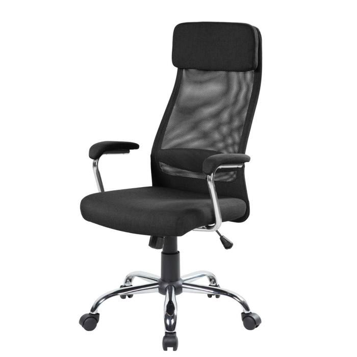 Dmora - Chaise à roulettes Jou 65 x 65 x h 125 cm noire Acier et Nylon Dmora - Chaise à roulettes Jou 65 x 65 x h 125 cm noire Acier et Nylon