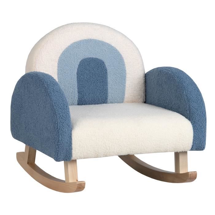 Wakects Fauteuil à bascule en bois, fauteuil à bascule pour enfants, idéal pour salon, studio