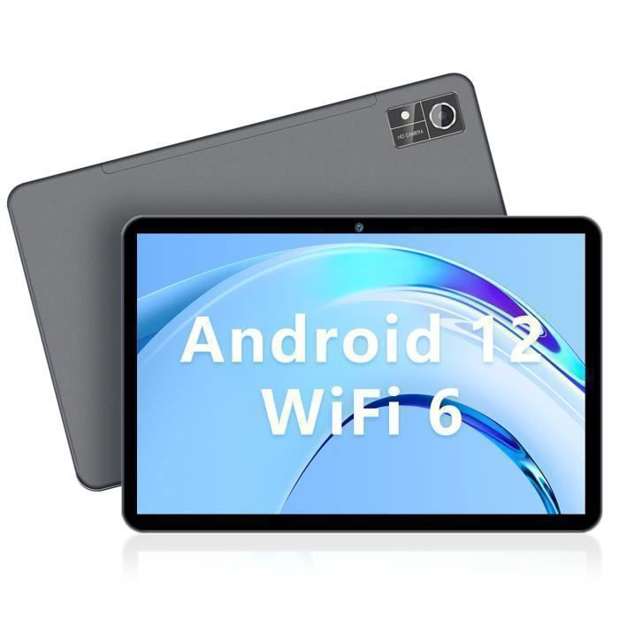 Tablette Tactile 10 Pouces Android 12 Tablette 4 Go RAM 64 Go ROM Caméra 5+13MP 2.4G WiFi IPS 800×1280 FHD 6000mA Batterie