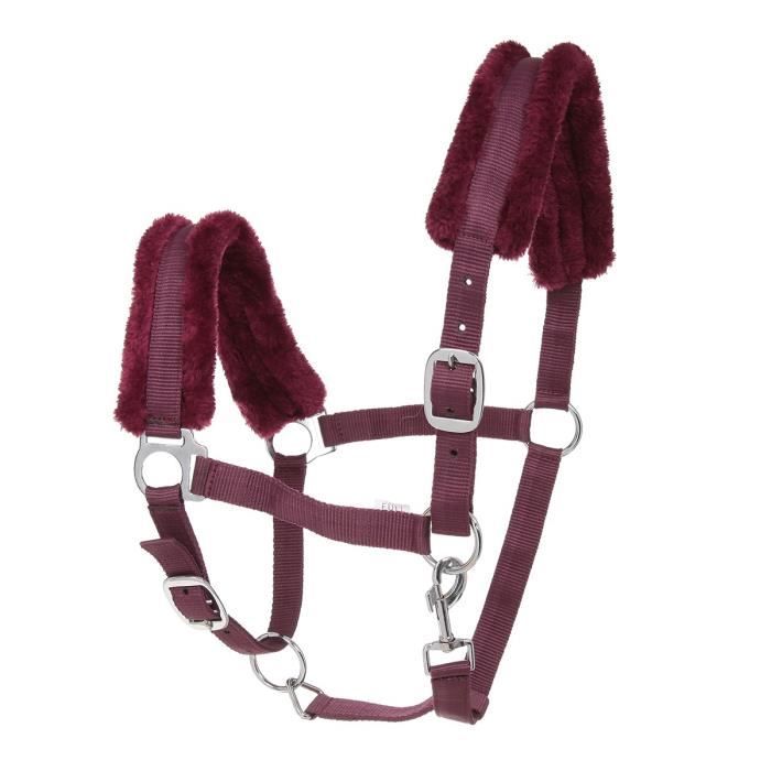 Licol BRAMA-West Arctique – Fourrure Synthétique Extra Douce, Fuchsia, Réglable Tête Et Muserolle, Pour Chevaux Sensibles