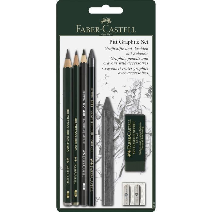 FABER-CASTELL Set crayon Pitt graphite