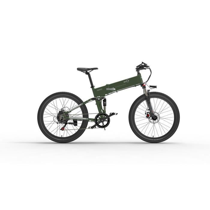 Vélo Electrique,Moteur 500W,Vitesse Maxi 30km-h,batterie Lithium-48V 10.4AH-Vert militaire