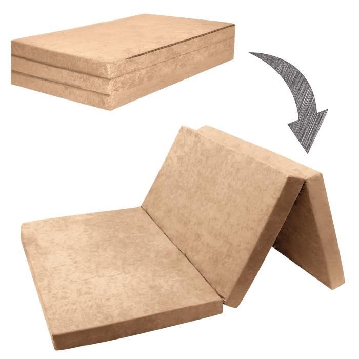 Matelas dappoint pliant 2 personnes - FORTISLINE - Mousse polyuréthane - Beige - 120x195 cm epaisseur 9 cm Matelas dappoint pliant 2 personnes - FORTISLINE - Mousse polyuréthane - Beige - 120x195 cm epaisseur 9 cm