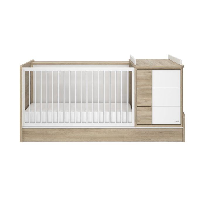 Lit Bebe Compact Evolutif 70x140 Moderne L 105 H 102 P 5 Decor Blanc Sacha Cdiscount Maison
