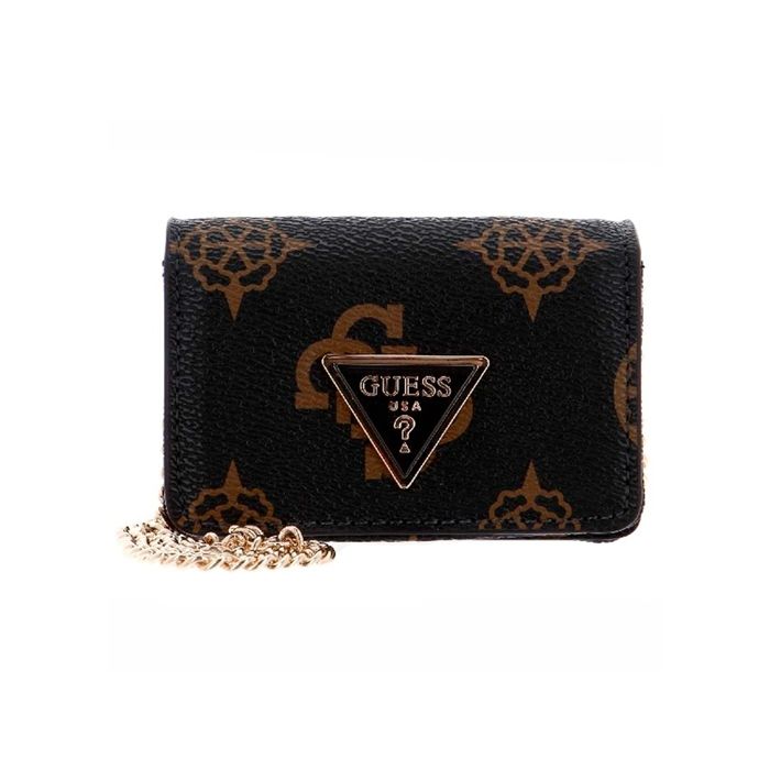 GUESS Sac à épaule bandoulière brun foncé brun clair pour femme - Meridian Micro Mini Mocha Logo 241435