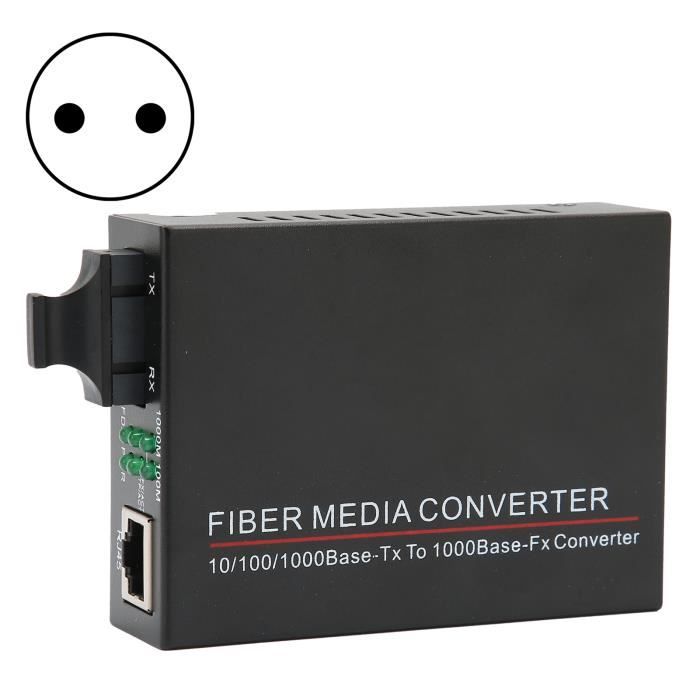 HURRISE Routeur à fibre optique Émetteur-récepteur fibre TBC‑MC3602ED20 20km/SC/1310nm RJ45 Routeur fibre optique 100‑240V
