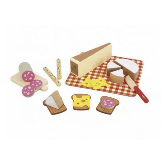 Janod - Set Mon Premier Apéro - 20 Accessoires - Jouet en Bois, Carton et Feutrine - Jouet d'imitation - Produit FSC TM - Dès 3 ans
