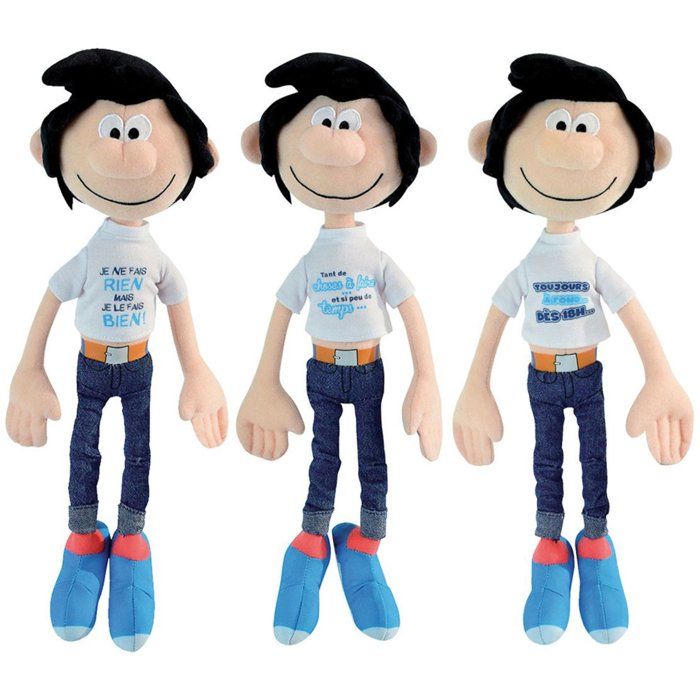 Peluche Gaston Lagaffe - Lot de 3 - Messages - 30 cm - JEMINI