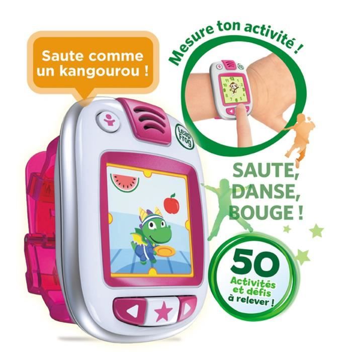 Montre Activité LeapFrog Leapband Pour Enfants - Rose - 50 Défis Sportifs - Apprendre L'heure Et La Santé