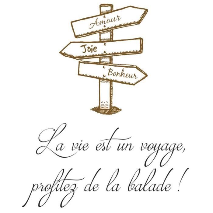 Planche De Stickers Messages Amour Joie Bonheur La Vie Est Un Voyage x70 Cm Q4797 Cdiscount Maison