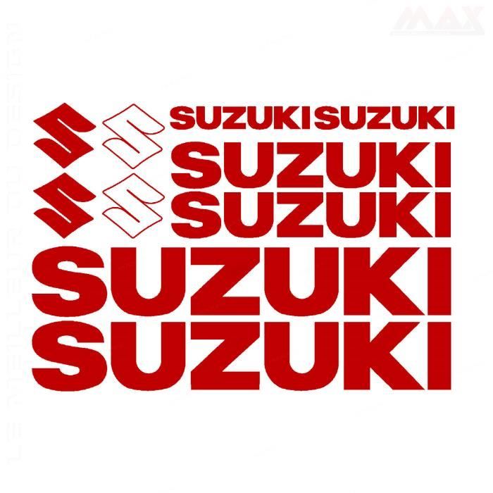 10 stickers SUZUKI – ROUGE FONCE – sticker GSR GSXR SV GSXS Bandit - SUZ400
