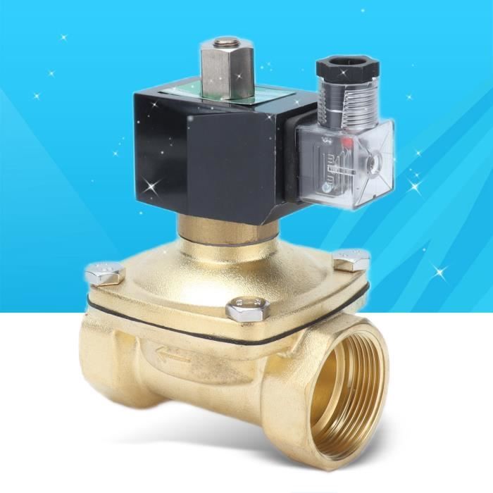 Électrovanne 2 Pouces Acier Inox 304 - 110-120V AC, Normalement Ouverte, 0-90 PSI (neuf)