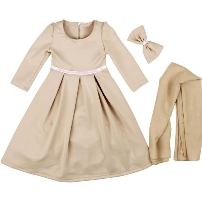 7 13 Ans Enfant Fille Robe Longue Abaya Islamique Musulmanes 3 Pcs Ensemble de V tement Robe Hijab Noeud Papillon