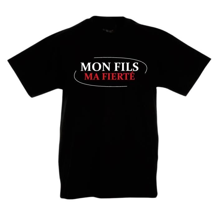 T Shirt Noir Pour Enfant Humoristique Mon Fils Ma Fierte Cadeau De Noel Cadeau Saint Valentin Cadeau Fete Des Peres Noir Cdiscount Pret A Porter