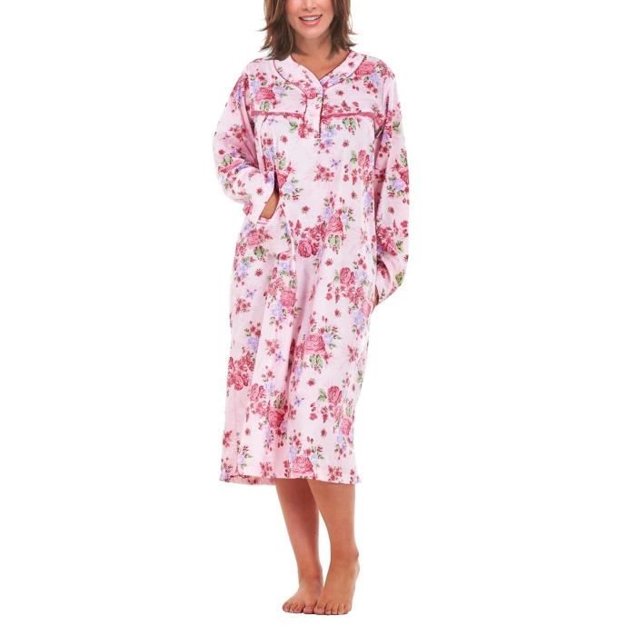 chemise de nuit manche longue femme pas cher