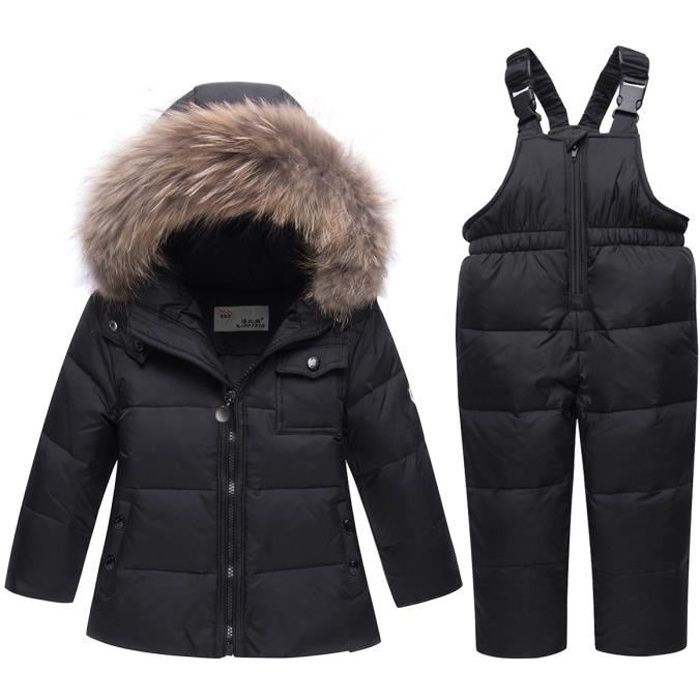 Enfant Combinaison De Ski Bebe Avec Veste Pantalon Ensemble De Ski Fille Garcon Hiver Neige 3 4 Ans Vetements Noir Cdiscount Sport