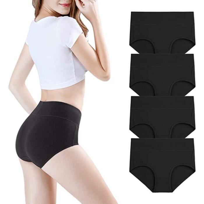 Culotte Taille Haute Femme Microfibre Slip sous Vetements le noir Cdiscount Pret a Porter