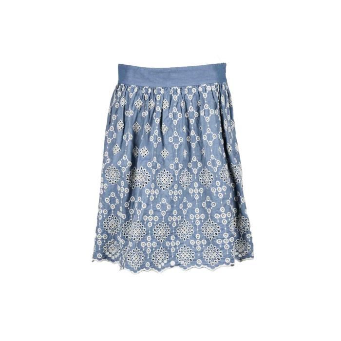 Topshop - Jupe mi-longue en coton à micro-carreaux - Bleu