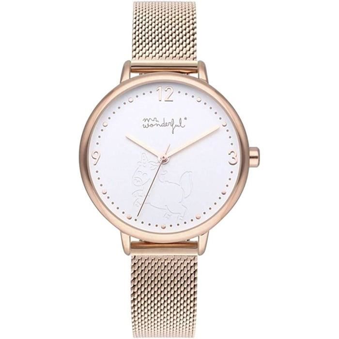 Montre Femme Dani Danicci - Boîtier Acier, Bracelet Cuir Beige - Quartz, étanche 3 ATM - État Neuf Avec étiquettes