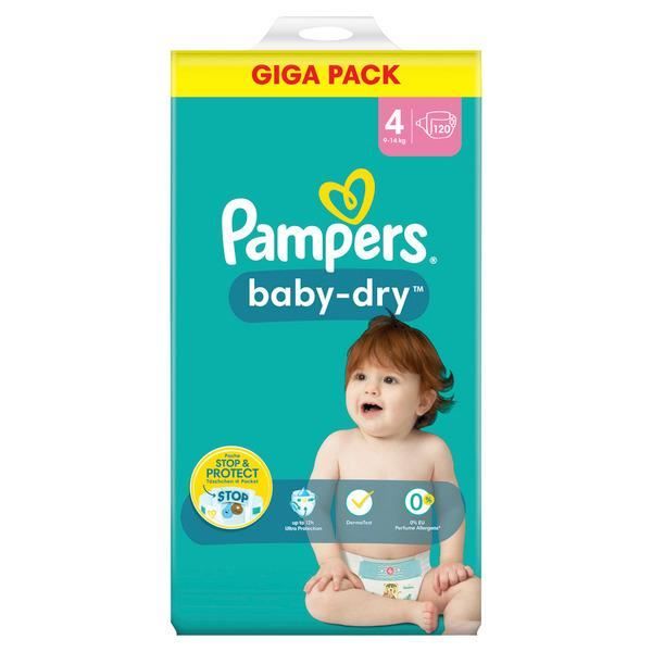 Couches Bébé Baby-Dry Taille 4 9Kg-14Kg PAMPERS