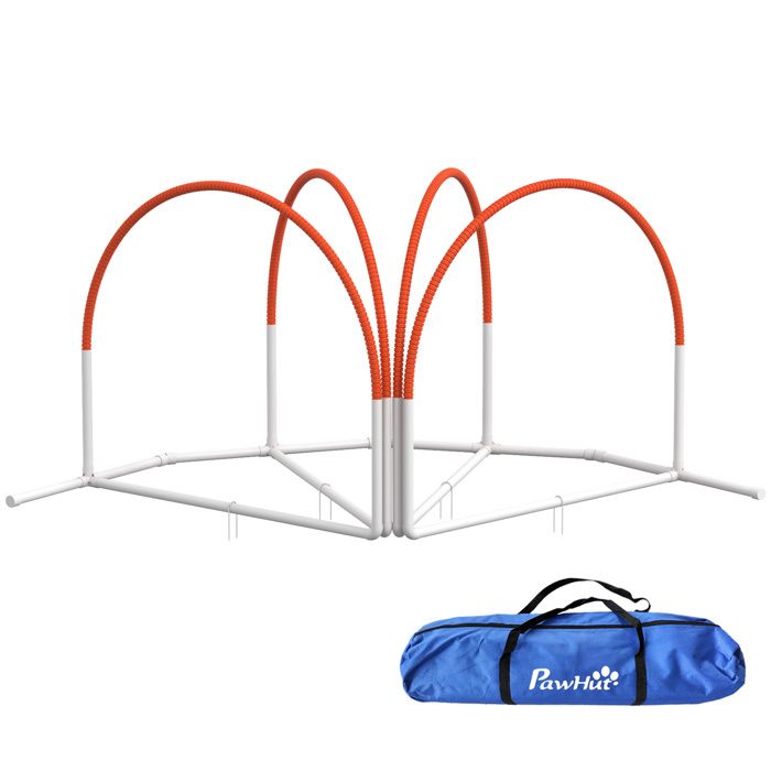 PawHut - Lot de 4 pièces déquipement agility - PE - 89x69x99cm - Orange PawHut - Lot de 4 pièces déquipement agility - PE - 89x69x99cm - Orange