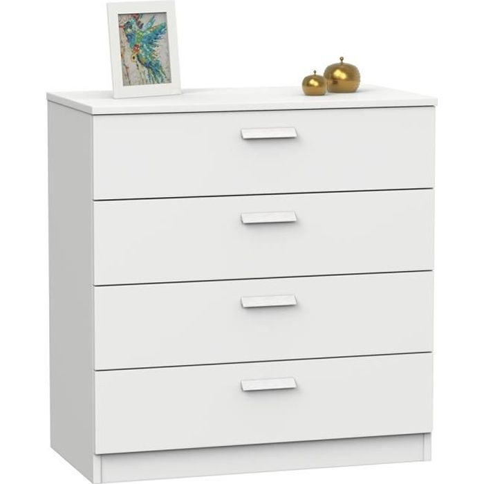 Commode Meuble de rangement coloris blanc - Hauteur 78 x Longueur 74 x Profondeur 40 cm Commode Meuble de rangement coloris blanc - Hauteur 78 x Longueur 74 x Profondeur 40 cm