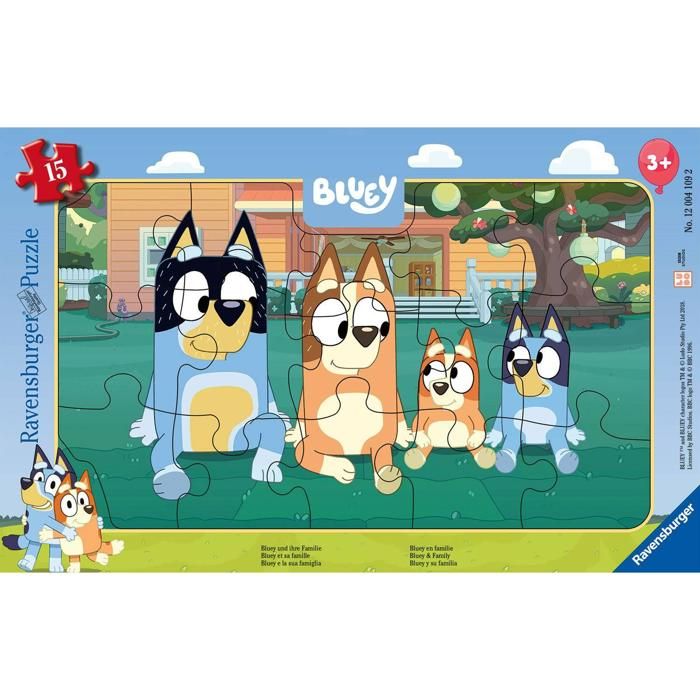 Puzzle Cadre 15 pièces : Bluey et sa famille - Cdiscount Jeux - Jouets
