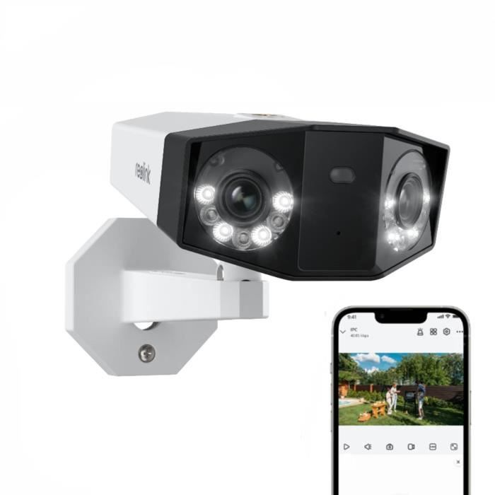 Reolink Caméra Surveillance Duo Series M81S 8MP PoE,Double Objectif 180°,Détection Intelligente,Vision Nocturne,Audio Bidirectionnel