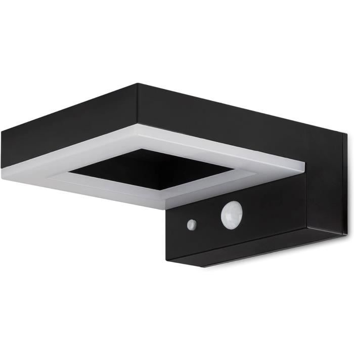 Applique Solaire Ledvion - 8W, 3000K, Détecteur Mouvement, étanche IP65 - Pour Extérieur