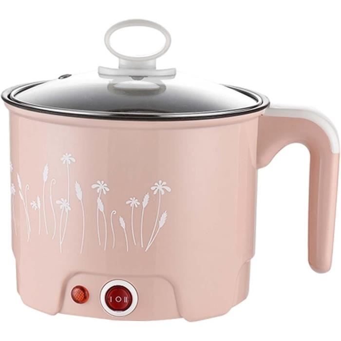 Marmite électrique Portable 800 Ml Avec Cuiseur Vapeur - Multifonction Pour Nouilles, Soupe, Porridge, Riz - Antiadhésif, Minuterie 12h, Maintien Au Chaud 9h - 13