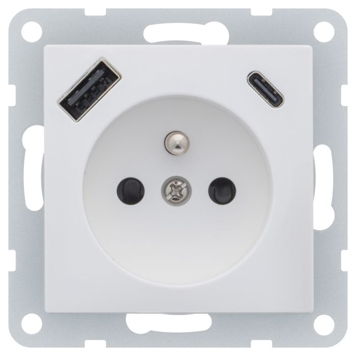 Prise 2P+T +USB A et USB C Chargement en simultané DELTA VIVA