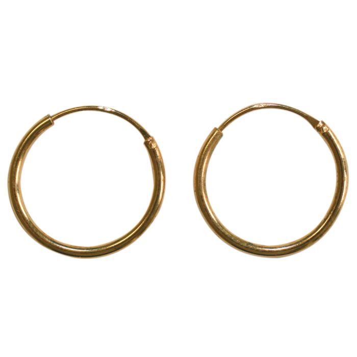 Créoles 14 Mm En Plaqué Or - Boucles D'oreilles élégantes Et Brillantes