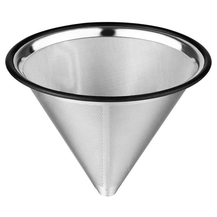 Filtre à Café Permanent Inox – Entonnoir Réutilisable Pour Café Filtre Manuel – Sans Papier – 1 à 4 Tasses