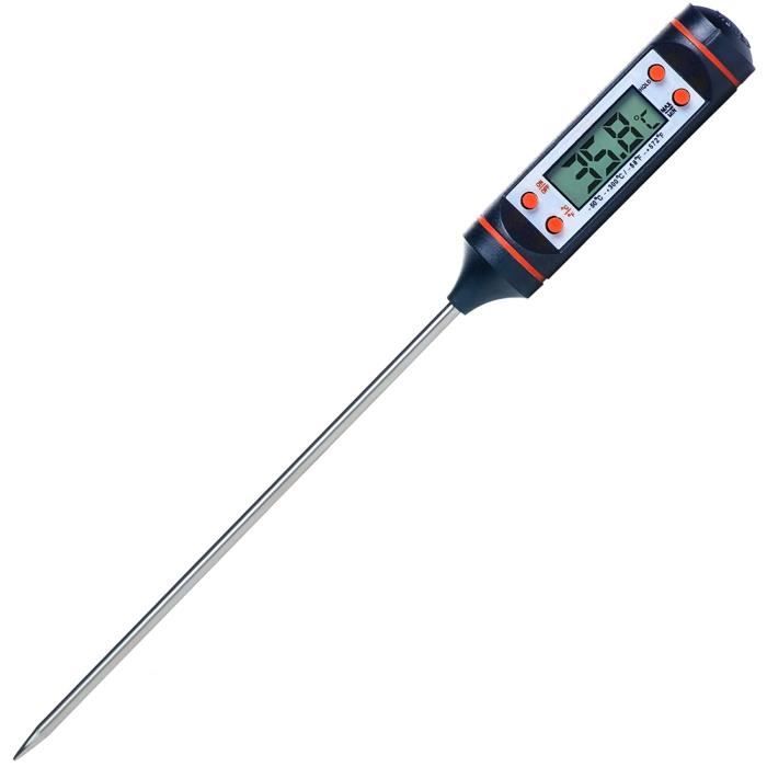 Thermomètre De Cuisine YIIFELL - Lecture Instantanée 3s, Double Sonde (12cm + 120cm), Écran LCD