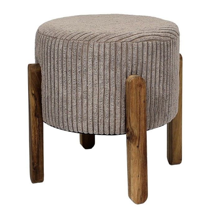 Tabouret côtelé SCOTT Taupe Tabouret côtelé SCOTT Taupe