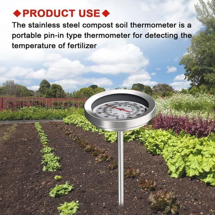 Thermomètre De Sol Jardin - Sonde Acier Inoxydable -10°C à 100°C - Pour Serre, Potager