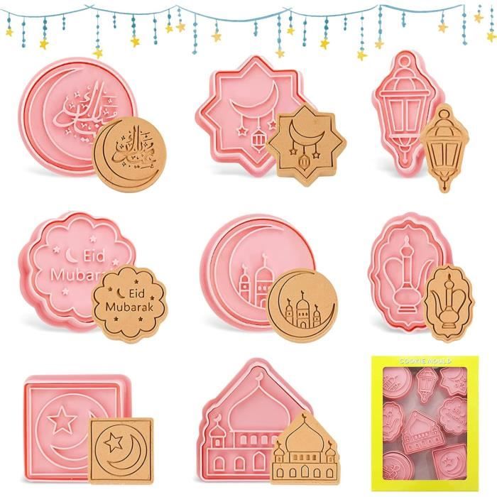 Moule à Biscuits En Forme De Fleur, Emporte-Pièce Avec Piston Pour Gâteau De Lune, Outils De Décoration Et De Cuisson, Outil De Cuisine, 7 Pièces