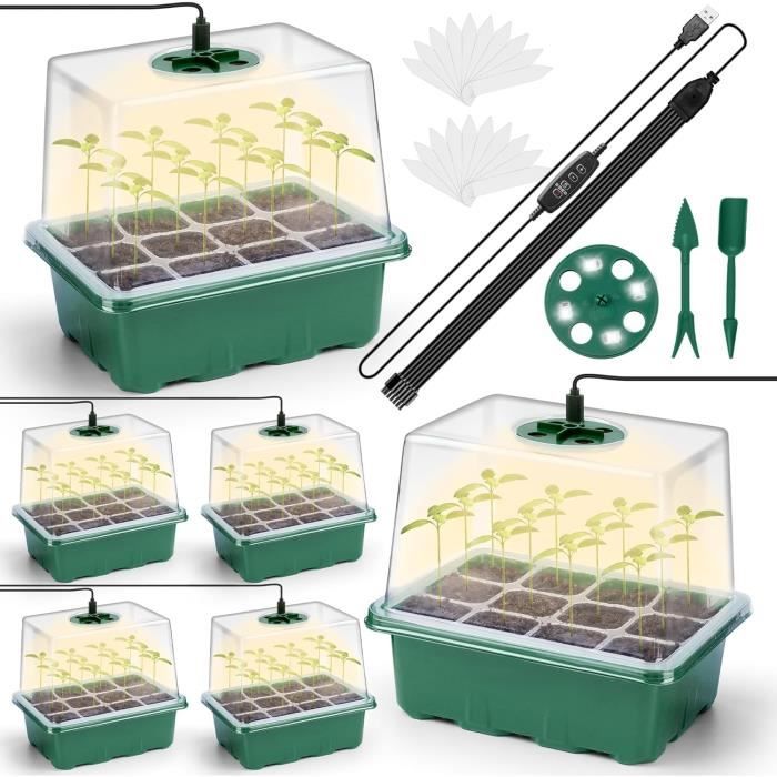 Lot De 6 Plateaux De Germination Pour Plantes – 54,5 X 28,5 Cm – En PP Robuste – Avec Trous