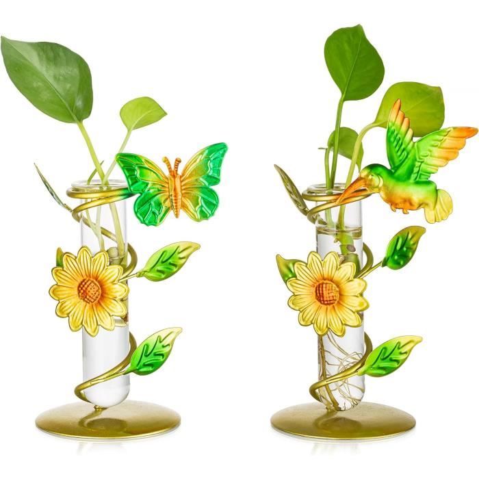 Station De Propagation Hydroponique Suspendue - Support En Bois Avec Tubes Pour Boutures De Plantes - 9