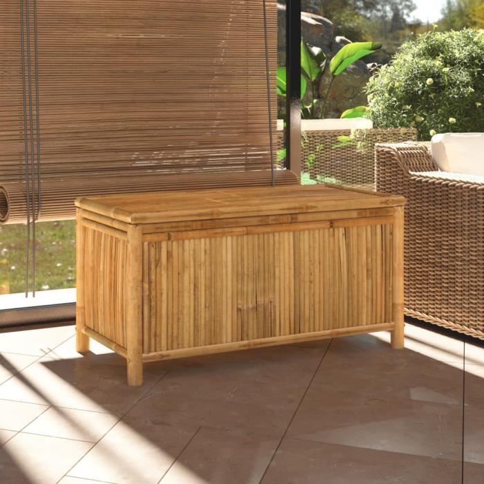 Boîte de rangement - VIDAXL - 110x52x55 cm - Bambou - Idéale pour le jardin - Extérieur