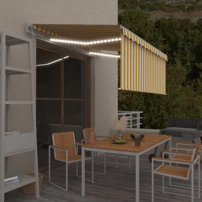 vidaXL Auvent Automatique avec Capteur de Vent et LED Banne Pliable Jardin Balcon Terrasse Extérieur Protection contre 3069273