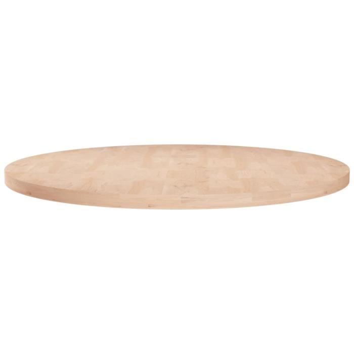 342904 vidaXL Dessus de table rond Ø70x25 cm Bois de chêne massif non traité