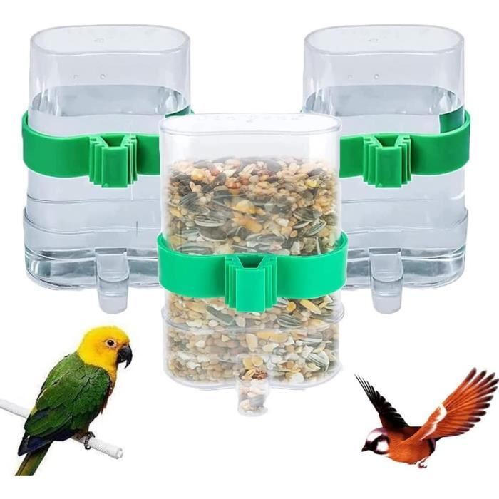 Comparer les prix de 3Pcs Abreuvoir À Oiseaux Automatique, WOVTE Mangeoire pour Les Oiseaux, Distributeur d'eau pour Cage à Oiseaux