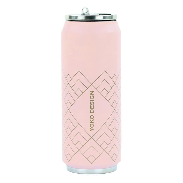 YOKO DESIGN Canette isotherme Art déco - Rose - 500 ml