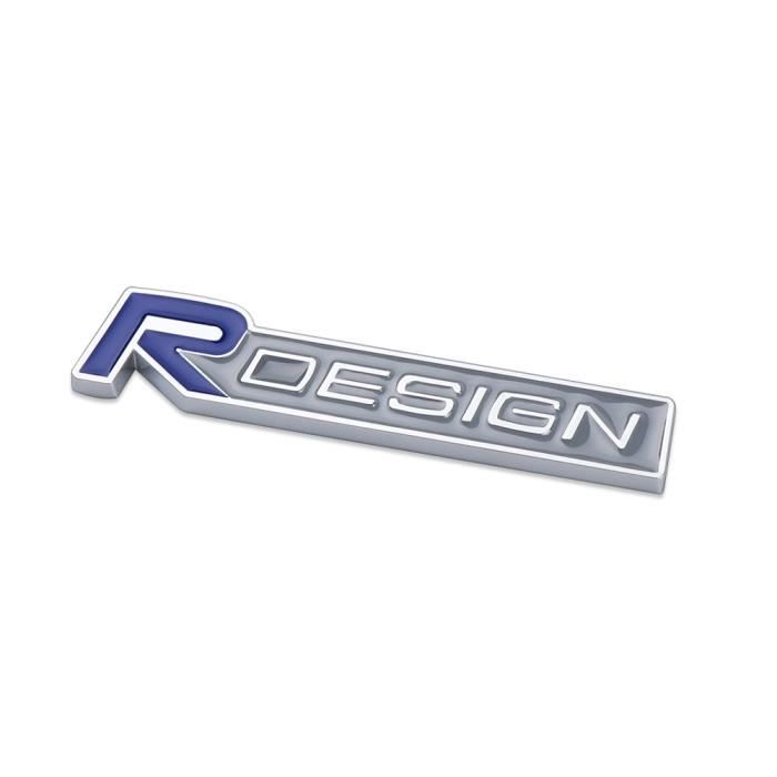 BlueSticker Voiture style 3D métal R DESIGN lettre emblème Grille avant Badge autocollant