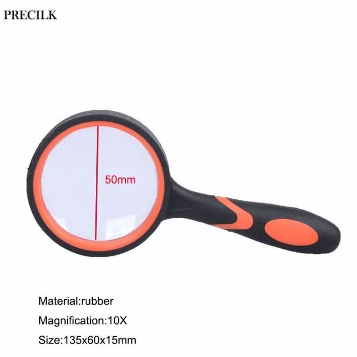 LOUPE,Orange RubberLoupe à main de poche 10X, Styles