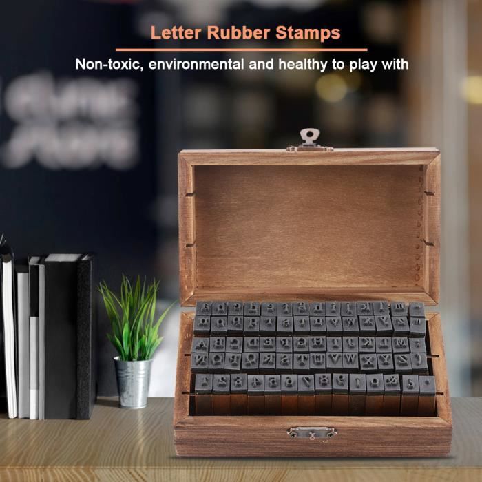 COFFRET 70 TAMPONS Bois caoutchouc Alphabet Lettre Chiffre Sceau Cachet COFFRET 70 TAMPONS Bois caoutchouc Alphabet Lettre Chiffre Sceau Cachet