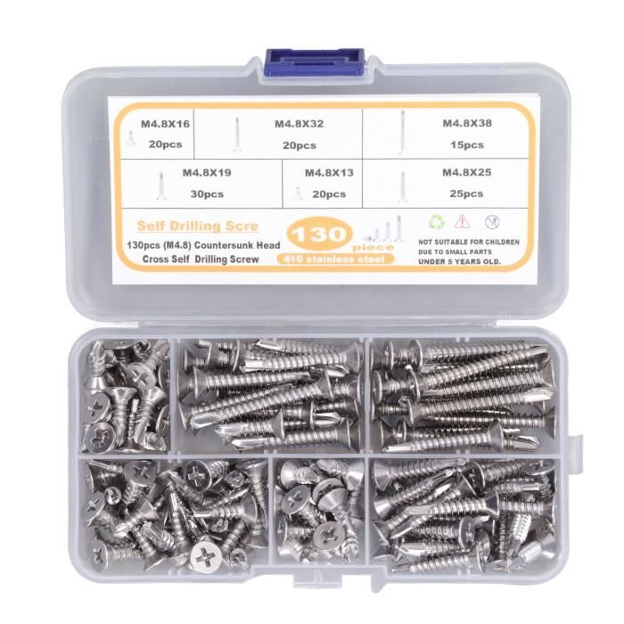 500 Vis à Tête Plate 2-56 X 1/4" – Acier Inoxydable 18-8 – Empreinte Phillips – Fastenere