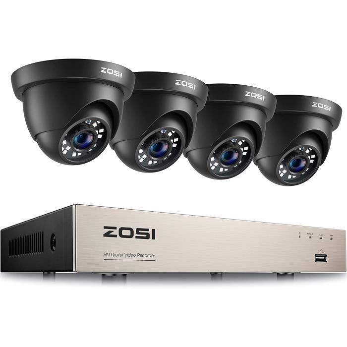 Zosi H 265 1080p Kit Camera De Surveillance Avec 8ch 1080n Enregistreur Dvr 20m Vision De Nuit Alerte Instantanee Et App Gratuite Cdiscount Bricolage