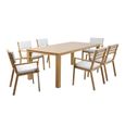 AXI Jada Salon de Jardin avec Table et Chaises en bois / beige pour 6 personnes - Salon / Meubles de jardin en aluminium / polyester-1